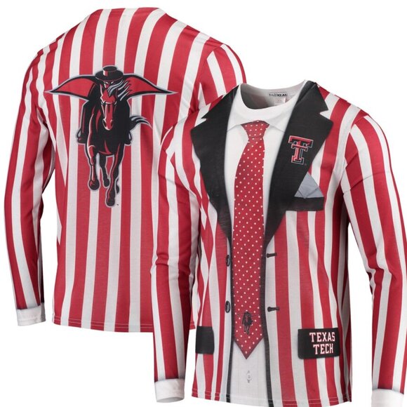 FAUX REAL Texas Tech Red Raiders Suit Tuxedo Long Sleeve T-Shirt L BNWT $39.99 - Picture 1 of 9